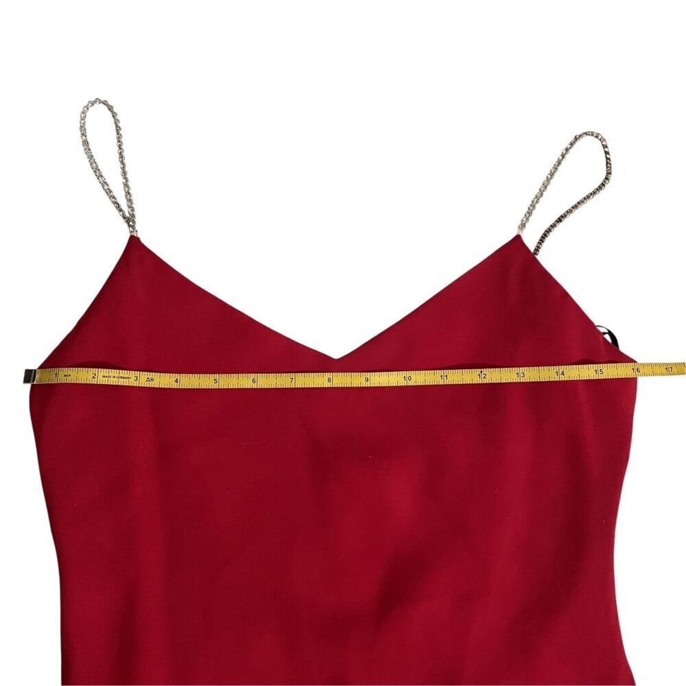 Dave & Johnny Red Maxi Rhinestone Strap Cocktail Dress SZ S Formal - Picture 10 of 10